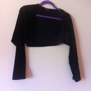 Black Velvet Shrug Long Sleeves